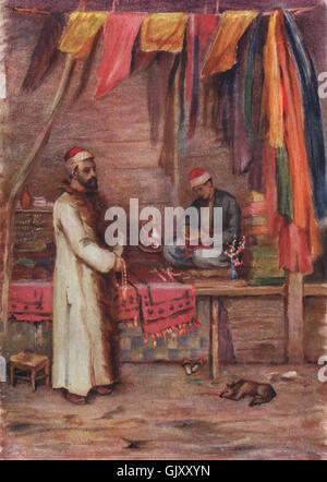 'A Merchant, Grand Bazaar, Damaskus"von Margaret Thomas. Syrien, alte print 1908 Stockfoto