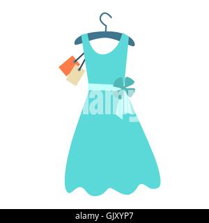 Sommer Kleid Kleiderbügel Preisschild Stock Vektor