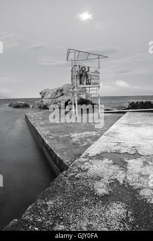 Split, Kroatien, dalmatinische Küste, Strand Bacvice Langzeitbelichtung Stockfoto