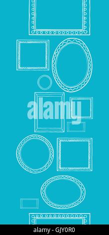 Blaue Leere Frames vertikal Musterdesign Bildhintergrund Stock Vektor