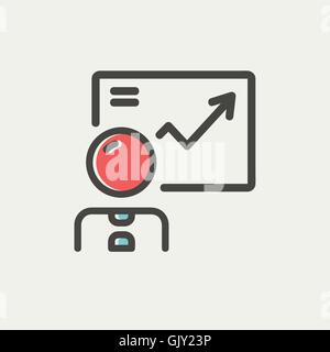 Infografik-dünne Linie-Symbol Stock Vektor