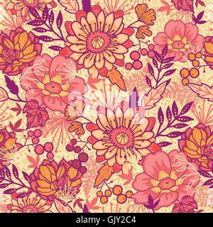 Herbst Blumen Musterdesign Hintergrund Stock Vektor