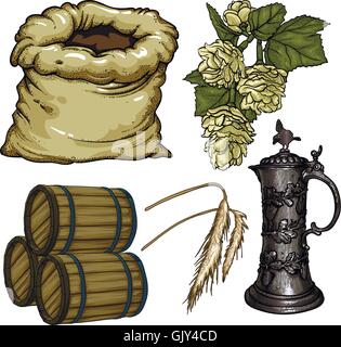 Bier-Elemente Stock Vektor