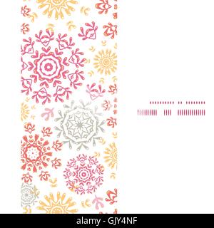 Vektor Folk Floral Kreise abstrakt vertikalen Rahmen nahtlose Patt Stock Vektor