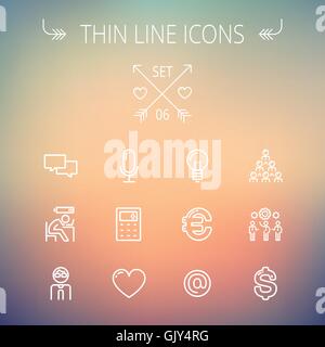 Business-dünne Linie-Icon-Set. Stock Vektor