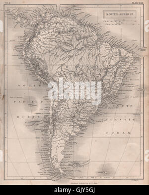 SÜDAMERIKA. Neu-Granada Brasilien Südamerika La Plata. BRITANNICA, 1860-Karte Stockfoto