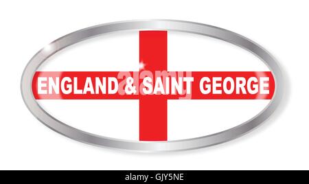 England und Saint George Oval-Taste Stock Vektor