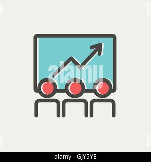 Geschäft Wachstum dünne Liniensymbol Stock Vektor