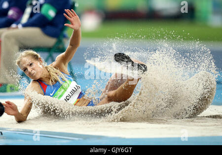 Russlands Darya Klishina während der Frauen der Weitsprung Finale im Olympiastadion am zwölften Tag der Olympischen Spiele in Rio, Brasilien. Bild Datum: Mittwoch, 17. August 2016. Bildnachweis sollte lauten: Mike Egerton/PA Wire. NUR ZUR REDAKTIONELLEN VERWENDUNG Stockfoto