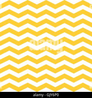 Nahtlose Zick-Zack-Chevron-Muster. Gelbe und weiße Vektor Hintergrund. Stock Vektor