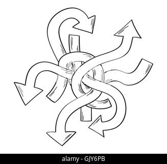 viele Pfeile - viele Möglichkeiten Stock Vektor