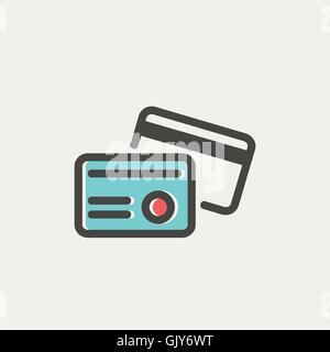 Kreditkarten-dünne Liniensymbol Stock Vektor