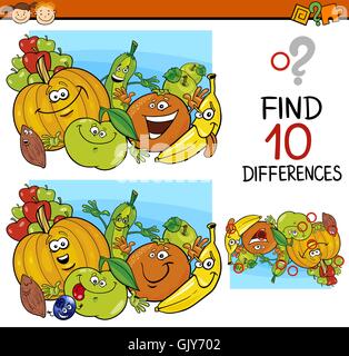finden Unterschiede Spiel cartoon Stock Vektor