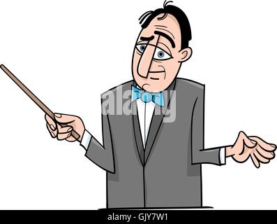 Orchester Dirigent Cartoon illustration Stock Vektor