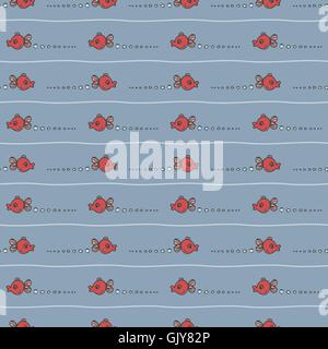 nahtlose Muster mit Fisch Stock Vektor