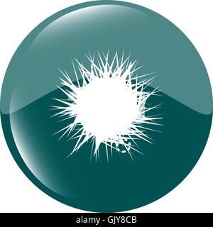 Sonnensymbol auf runden schwarzen Knopf Sammlung Original-Illustration Stock Vektor