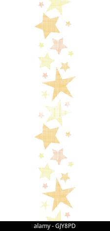 "Goldene Sterne" Textile texturiert vertikale Musterdesign Hintergrund Stock Vektor