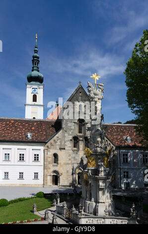 Heiligenkreuz: Heiligenkreuz Kloster: Stiftskirche und Heilige Dreifaltigkeit Spalte, Österreich, Niederösterreich, Niederösterreich, Wie Stockfoto