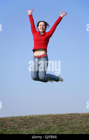 Frau Beine blau Stockfoto