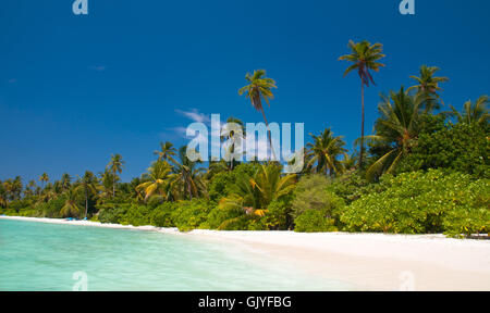 einsamen tropischen Strand auf den Malediven Stockfoto