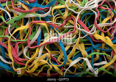 Rubberbands Hintergrund Stockfoto