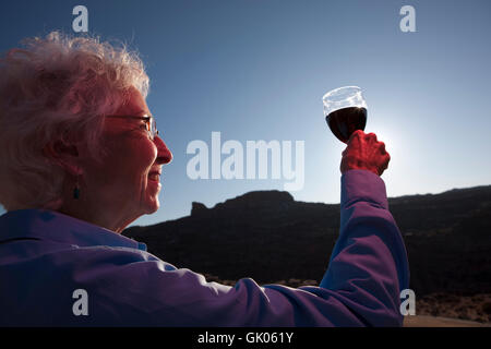 Frau Profil lachen Stockfoto