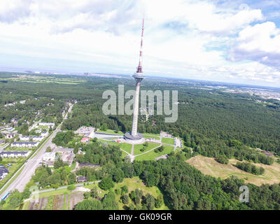 Luftbild auf einem Funkturm in Tallinn, Estland Stockfoto