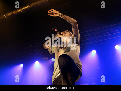 Hals-Deep erklingt in Liverpool O2 Academy Featuring: tiefen Hals, Ben Barlow wo: Liverpool, Vereinigtes Königreich bei: 20. April 2016 Stockfoto