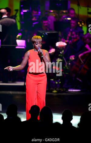 Adrienne Arsht 10. Jubiläums-Gala-Konzert an Adrienne Arsht Center für darstellende Künste ZIFF Ballet Opera House - Performances mit: Estelle Where: Miami, Florida, Vereinigte Staaten, wann: 21. April 2016 Stockfoto
