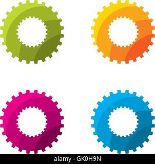 Satz von abstrakt Kreis Zahnrad Logo Vorlage Stock Vektor