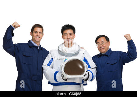 Studio gedreht Astronauten und Ingenieure Stockfoto