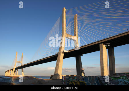 Ponte Vasco da Gama in Lissabon Stockfoto