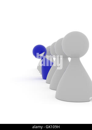 Werden Sie verschiedene oder kreative Konzept Bild auf einem weißen Hintergrund, 3D-Rendering Stockfoto