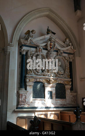 Sir Phillip Harcourt-Denkmal, St. Michaels Kirche, Stanton Harcourt, Oxfordshire, England, UK Stockfoto