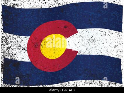 Wehende Flagge Colorado State Stock Vektor
