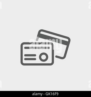 Kreditkarten-dünne Liniensymbol Stock Vektor