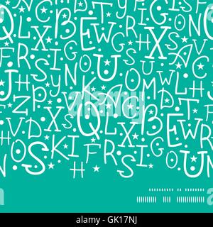 Vektor-weiß auf grün Alphabet Buchstaben horizontalen Rahmen nahtlos Stock Vektor