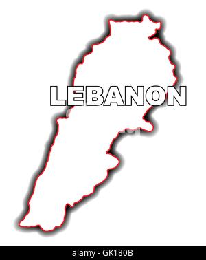 Der Umriß des Libanon Stock Vektor