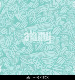 Nahtlose Vektormuster mit abstrakten blaue florale Elemente Stock Vektor