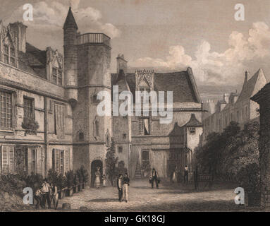 PARIS. Hotel de Cluny II. BICKNELL, antiken print 1845 Stockfoto