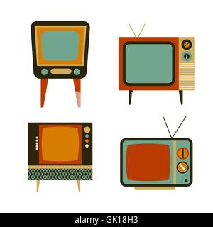 Retro-Fernseher Artikel Stock Vektor