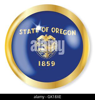 Oregon Flagge Button Stock Vektor