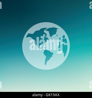 Globus in flachen Stil-Ikone Stock Vektor