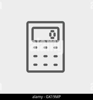 Dünne Linie Rechnersymbol Stock Vektor
