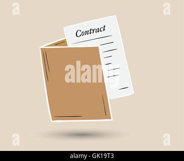 Ordner mit Vertrag Papier Stock Vektor