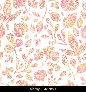 Strukturierten Pastellfarben lässt Seamless Pattern-Hintergrund Stock Vektor