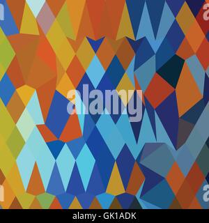 Cerulean Blue Harvest Gold abstrakte niedrige Polygon Hintergrund Stock Vektor