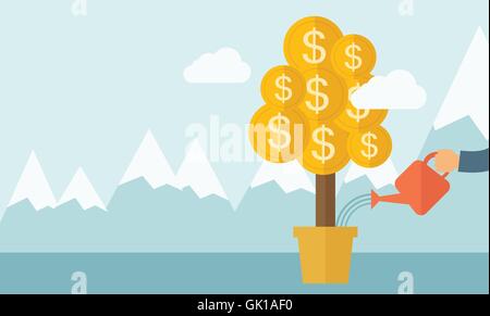 Efeutute wächst. Stock Vektor