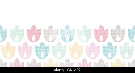 Abstrakte Textile geometrische Tulpen bunt horizontale Musterdesign Hintergrund Stock Vektor