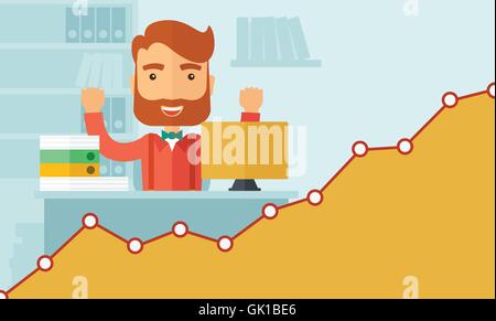 Erfolgreiche Bürokauffrau. Stock Vektor